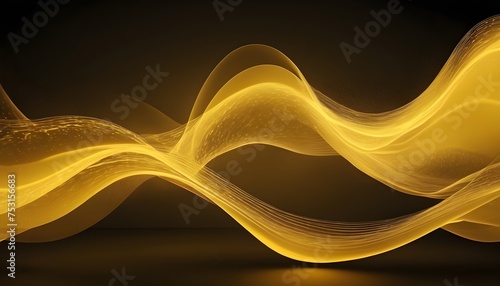 "Experience the mesmerizing movement of an abstract yellow wave, with intricate light vector designs dancing across its surface."