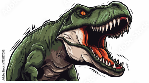 Cartoon doodle roaring t rex freehand draw cartoon v © visual