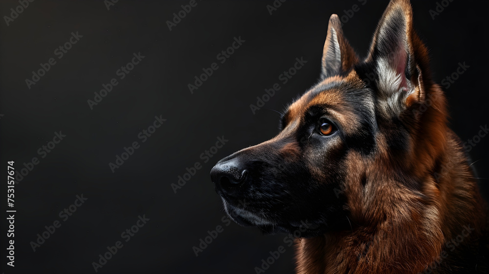 german shepherd dog on black background german shepherd dog on black background