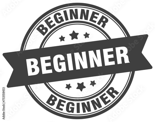 beginner stamp. beginner label on transparent background. round sign