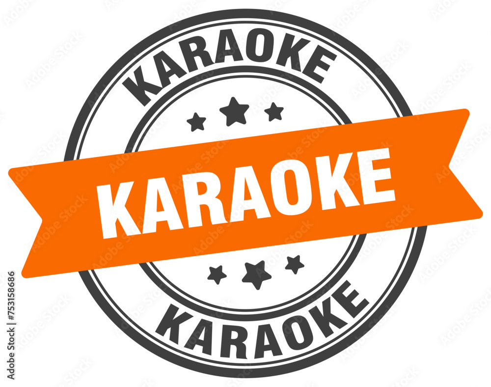 karaoke stamp. karaoke label on transparent background. round sign