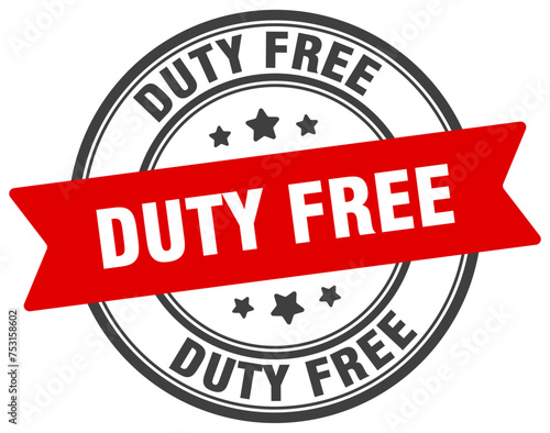 duty free stamp. duty free label on transparent background. round sign
