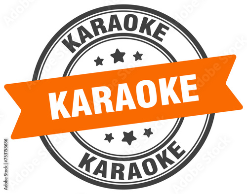 karaoke stamp. karaoke label on transparent background. round sign