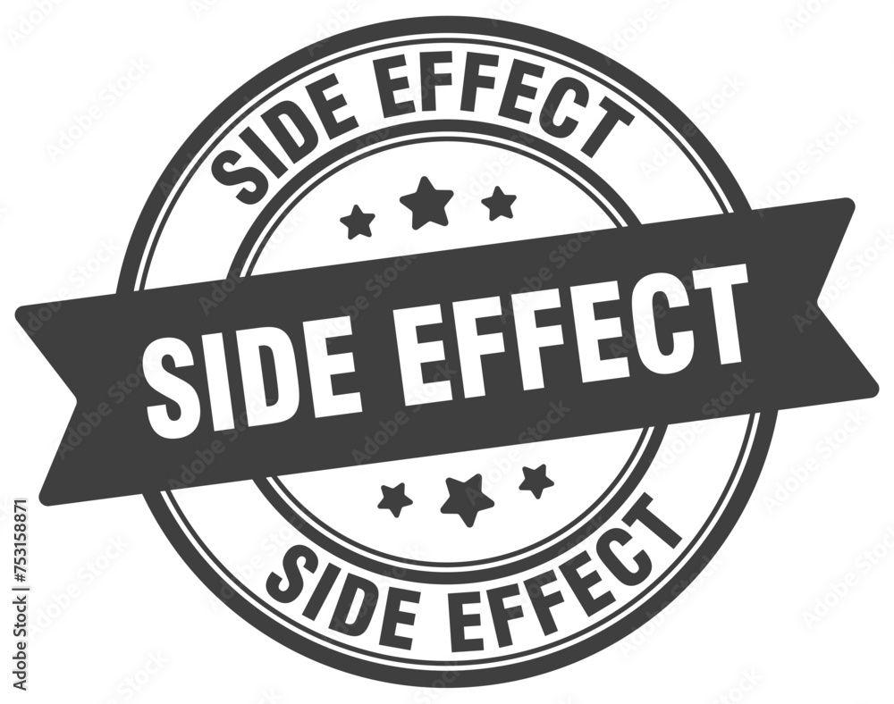 Obraz premium side effect stamp. side effect label on transparent background. round sign