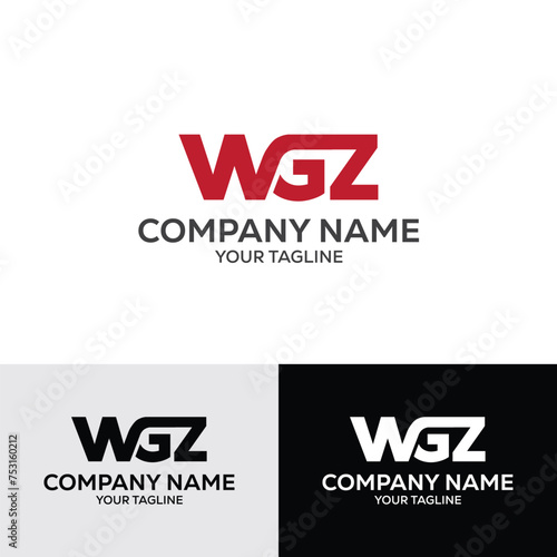 3 Letter WGZ Initial Logo Template Vector Illustration Design