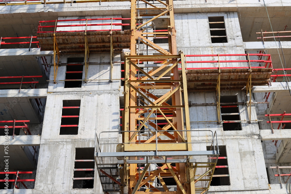 Construction of a new high-rise building in Tel Aviv. Construction of a new high-rise building in Tel Aviv.