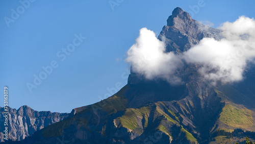 clouds over the mountains Swiss Alps