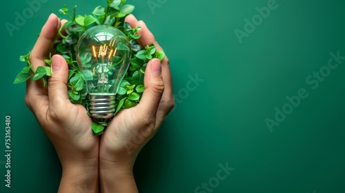 A green-tech entrepreneur crafting a persuasive presentation