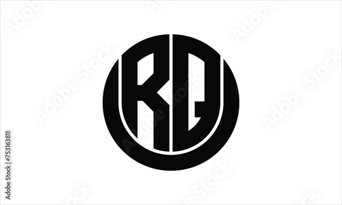 RQ initial letter circle icon gaming logo design vector template. batman logo, sports logo, monogram, polygon, war game, symbol, playing logo, abstract, fighting, typography, icon, minimal, wings logo