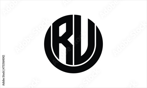 RU initial letter circle icon gaming logo design vector template. batman logo, sports logo, monogram, polygon, war game, symbol, playing logo, abstract, fighting, typography, icon, minimal, wings logo