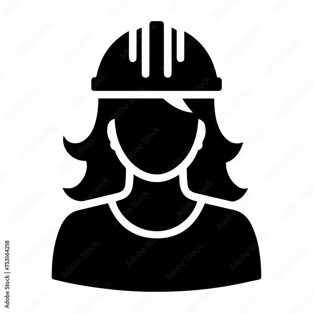 Naklejka premium Woman Construction Worker icon