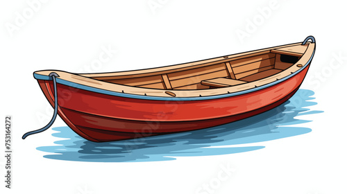 Cartoon rowing boat freehand draw cartoon vector ill