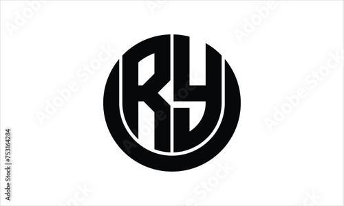 RY initial letter circle icon gaming logo design vector template. batman logo, sports logo, monogram, polygon, war game, symbol, playing logo, abstract, fighting, typography, icon, minimal, wings logo
