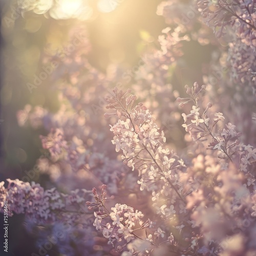 Lilac flowers spring blossom, sunny day light sunny background, Mother's day, easter, springtime © Maryam