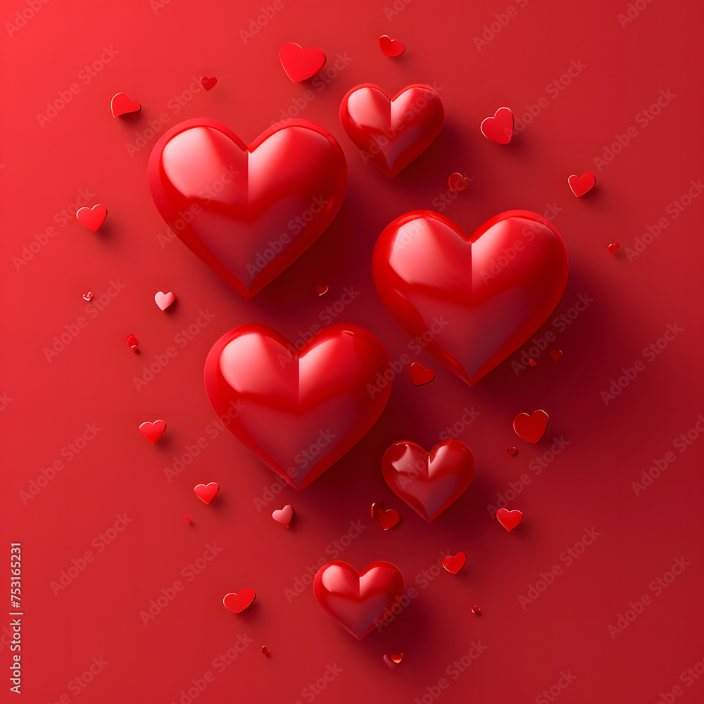 valentines Day vector background illustration template. Valentines Day background with realistic hearts vector. Happy Valentines day vector sale banner, flyer, invitation, poster, background design.