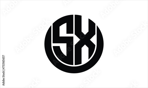 SX initial letter circle icon gaming logo design vector template. batman logo, sports logo, monogram, polygon, war game, symbol, playing logo, abstract, fighting, typography, icon, minimal, wings logo