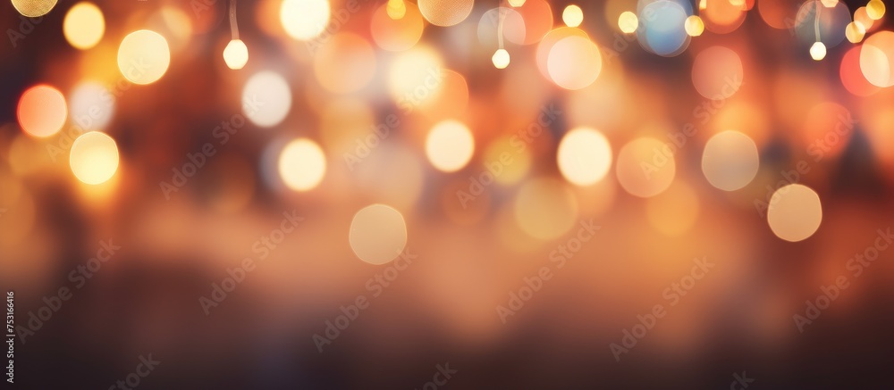 Blurred Bokeh Background with Warm Colorful Lights
