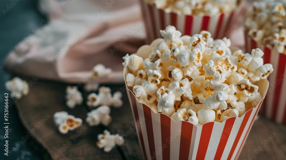 popcorn, delicious homemade or cinema food to watch movies