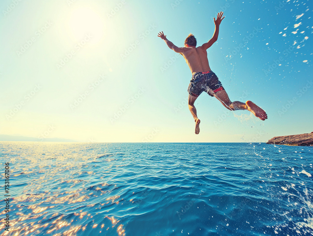 Leap of Joy into the Ocean