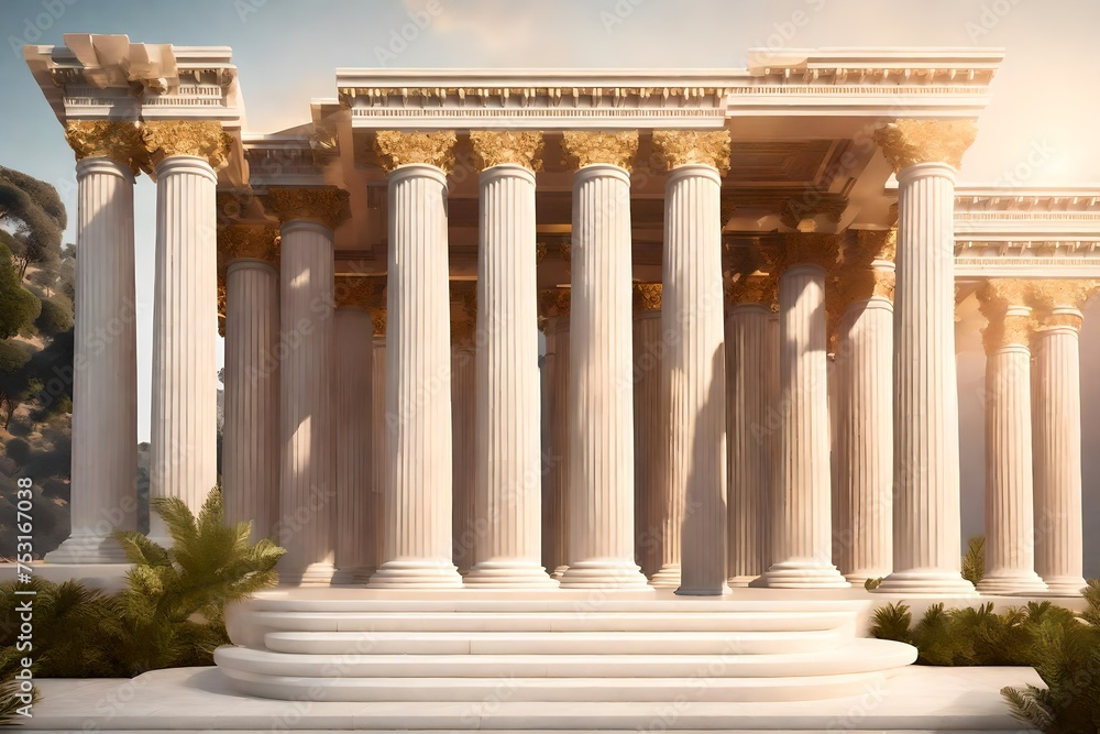 columns in the city, Step into the grandeur of ancient times with a 3D ...