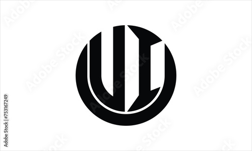 UI initial letter circle icon gaming logo design vector template. batman logo, sports logo, monogram, polygon, war game, symbol, playing logo, abstract, fighting, typography, icon, minimal, wings logo
