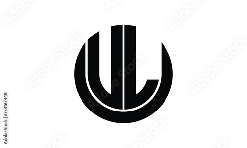 UL initial letter circle icon gaming logo design vector template. batman logo, sports logo, monogram, polygon, war game, symbol, playing logo, abstract, fighting, typography, icon, minimal, wings logo