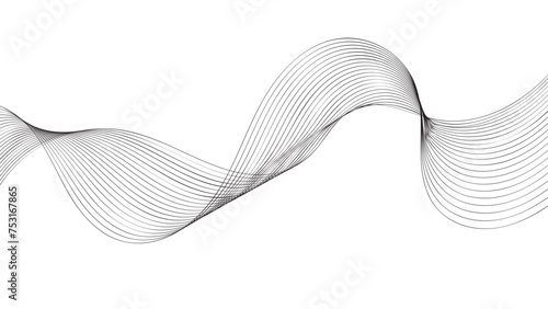 Abstract wave element for design. Digital frequency track equalizer. Stylized line art background. Vector illustration. 