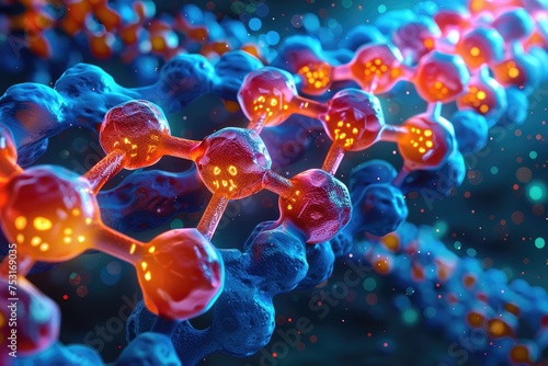 Detailed DNA Molecule Structure in 3D Illustration