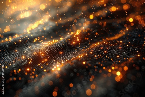 Glowing Golden Particles on Waves