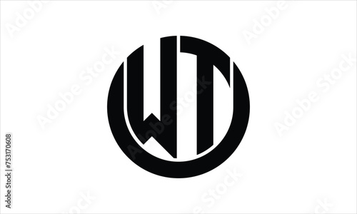WT initial letter circle icon gaming logo design vector template. batman logo, sports logo, monogram, polygon, war game, symbol, playing logo, abstract, fighting, typography, icon, minimal, wings logo