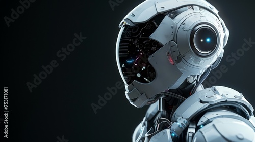 AI robot neutral black backgroud © suppakarn