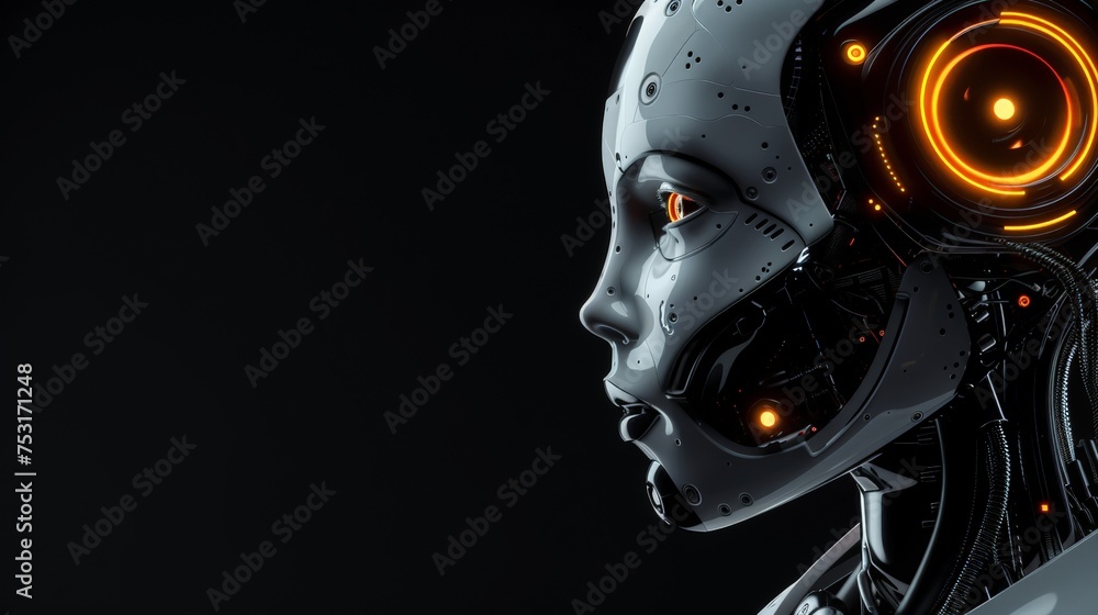 AI robot neutral black backgroud AI robot neutral black backgroud