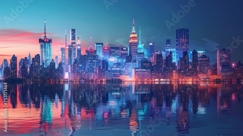 skyline of city of New York 