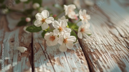 Rustic background with spring flowers