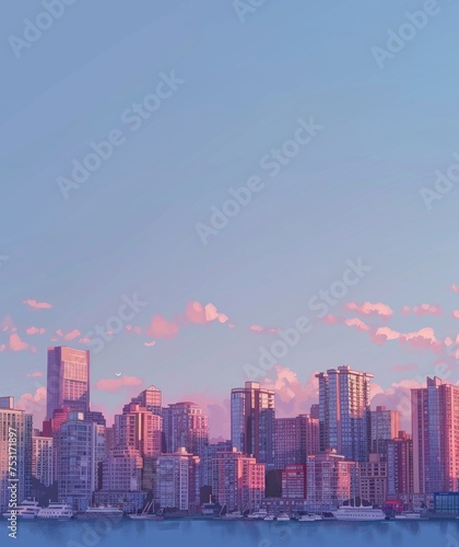 USA- Washington State- Seattle- Skyline at sunset © H_designs