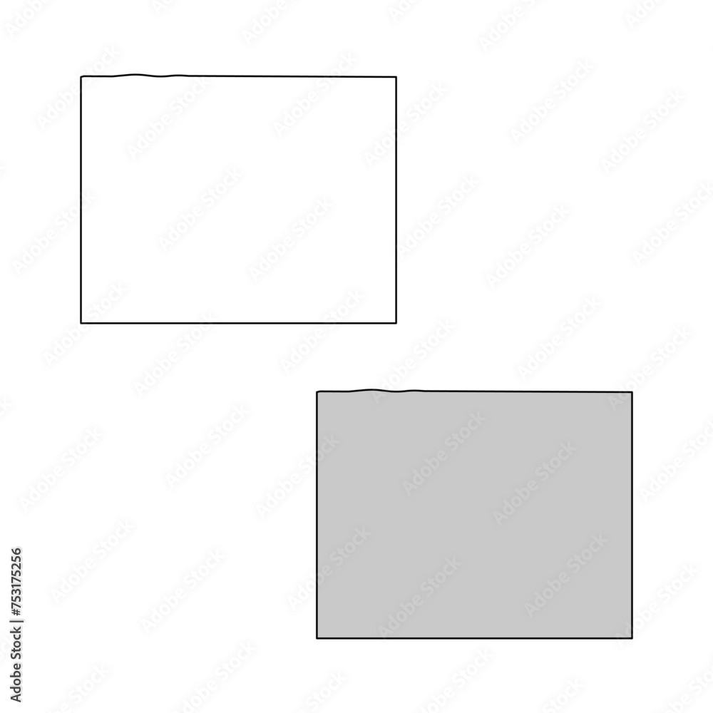United States of America, Wyoming state, map borders of the USA Wyoming state. United States of America, Wyoming state, map borders of the USA Wyoming state.
