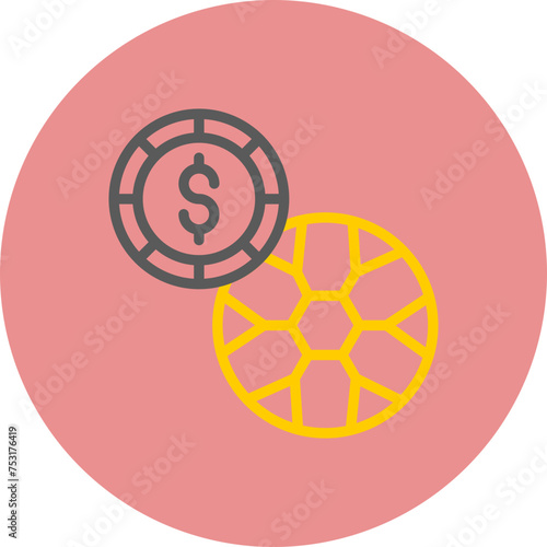 Betting Line Two Color Circle