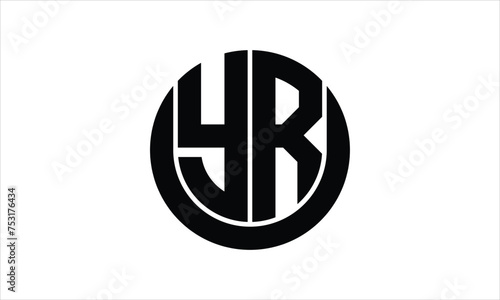 YR initial letter circle icon gaming logo design vector template. batman logo, sports logo, monogram, polygon, war game, symbol, playing logo, abstract, fighting, typography, icon, minimal, wings logo