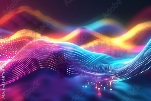 Big Neon Wave Background futuristic design