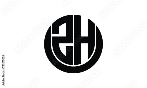 ZH initial letter circle icon gaming logo design vector template. batman logo, sports logo, monogram, polygon, war game, symbol, playing logo, abstract, fighting, typography, icon, minimal, wings logo