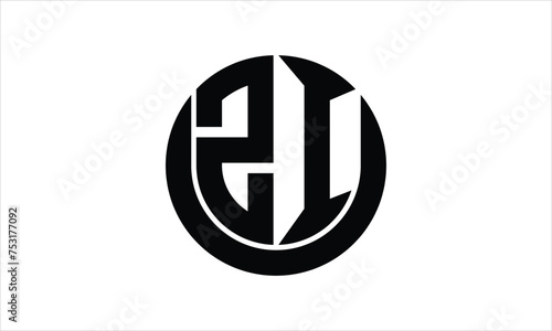 ZI initial letter circle icon gaming logo design vector template. batman logo, sports logo, monogram, polygon, war game, symbol, playing logo, abstract, fighting, typography, icon, minimal, wings logo