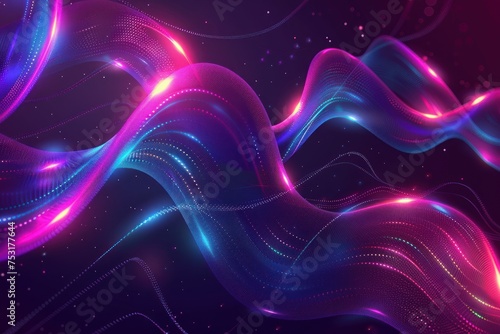 Neon 3d Wavy Shape Background design