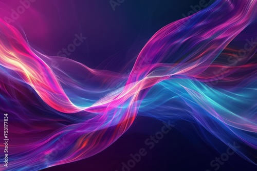 Twisted Ribbon glowing colorfull Background design © Petro