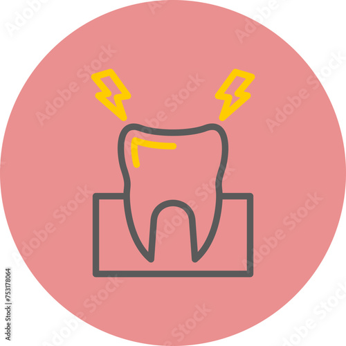 Toothache Line Two Color Circle
