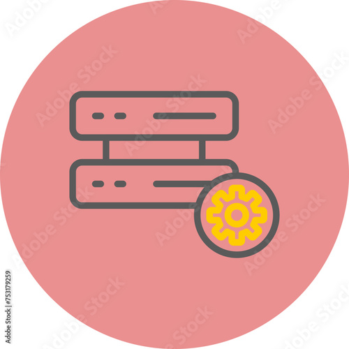 web-hosting-10 Line Two Color Circle