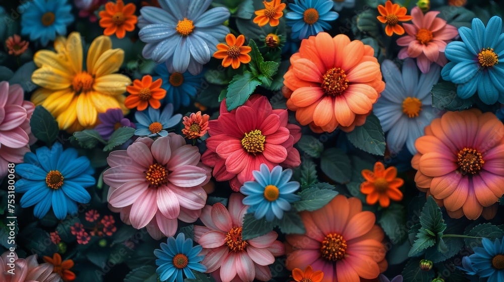 Colorful Flowers Arranged on Table Colorful Flowers Arranged on Table