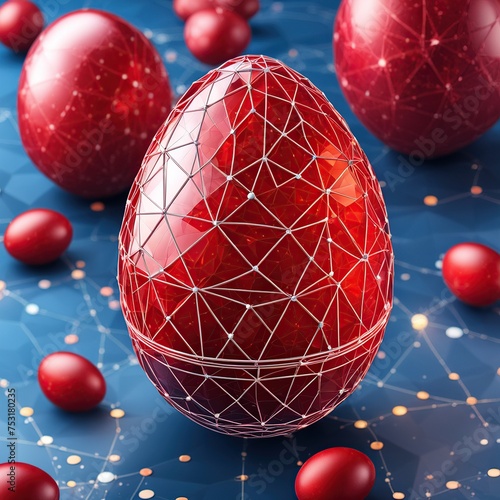 Easter card with abstract polygonal egg