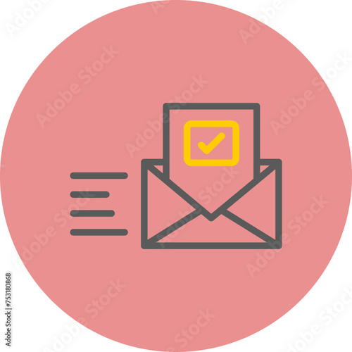 Email Line Two Color Circle