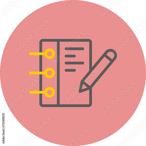 Writing Line Two Color Circle