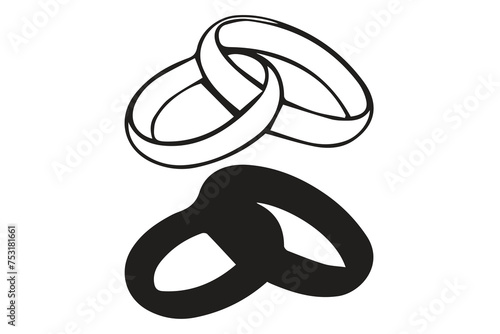 Wedding Rings silhouette, indestructible rings, high quality vector